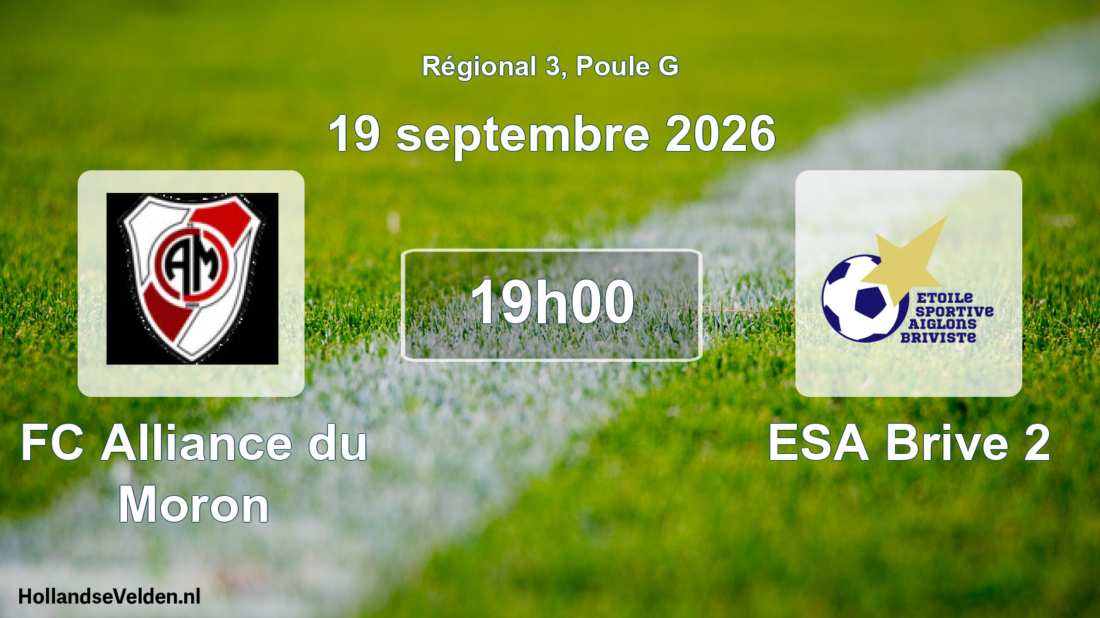 Scheduled Match: FC Alliance du Moron - ESA Brive 2 (19 September 2026)