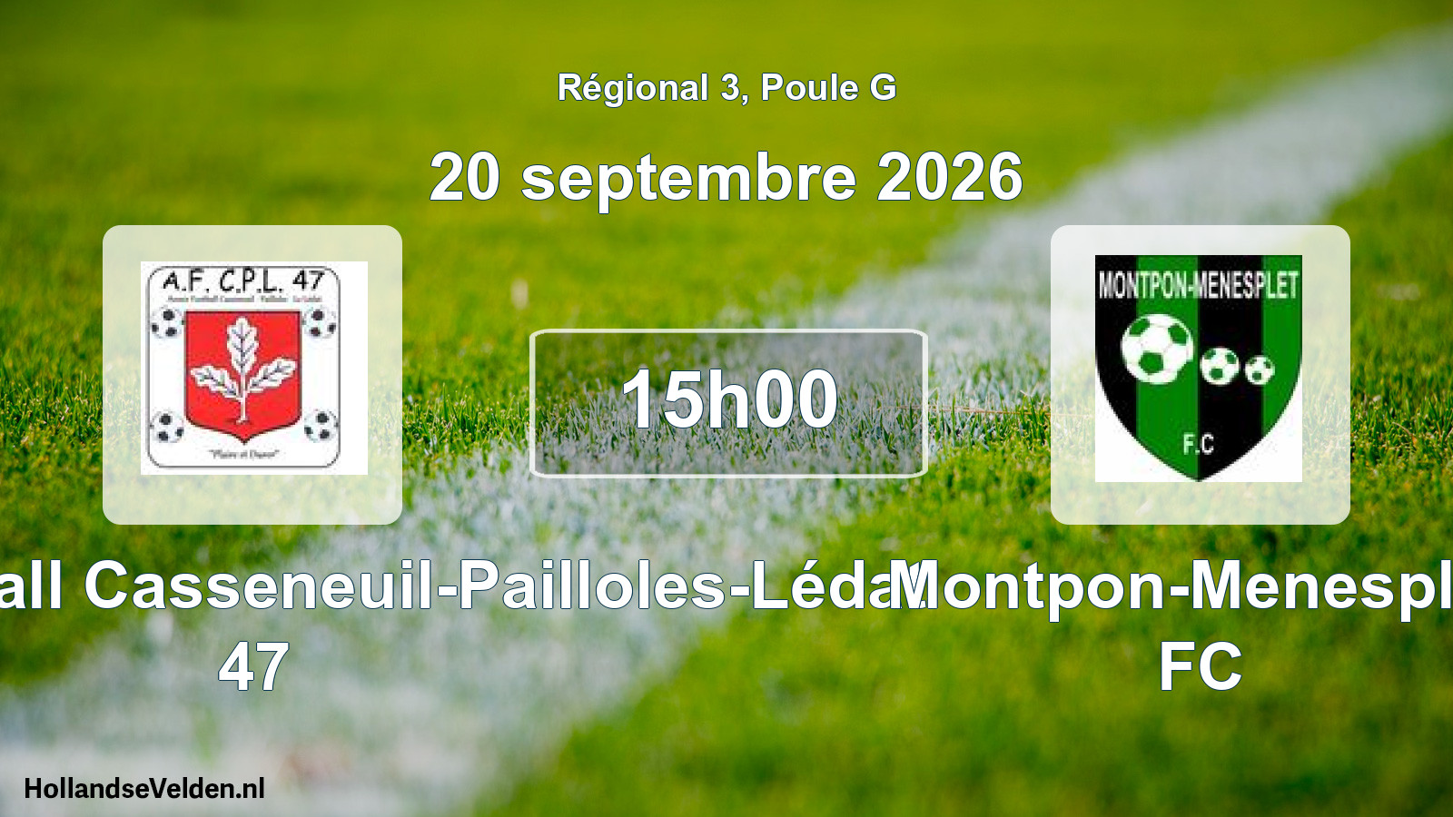 Scheduled Match: Avenir Football Casseneuil-Pailloles-Lédat 47 - Montpon-Menesplet FC (20 September 2026)