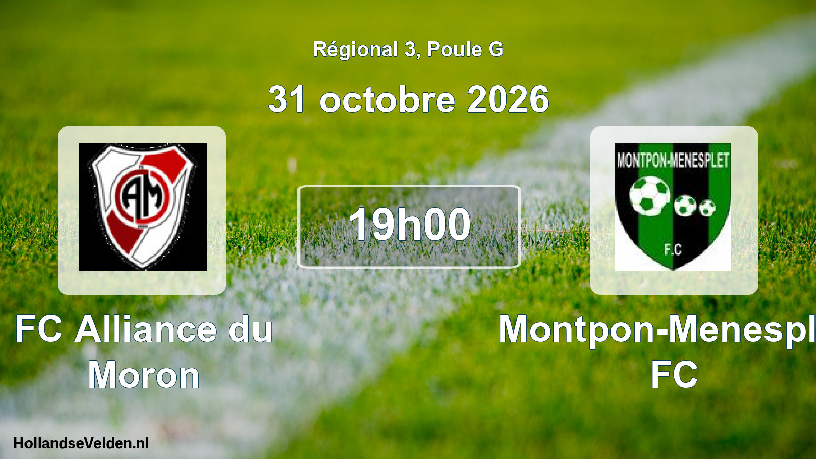 Scheduled Match: FC Alliance du Moron - Montpon-Menesplet FC (31 October 2026)