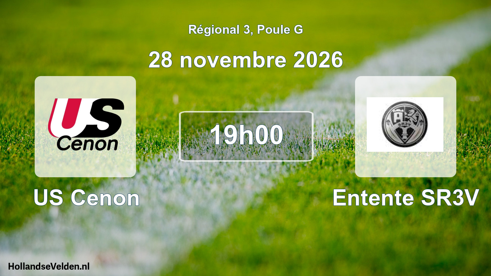 Match programmé: US Cenon - Entente SR3V (28 novembre 2026)