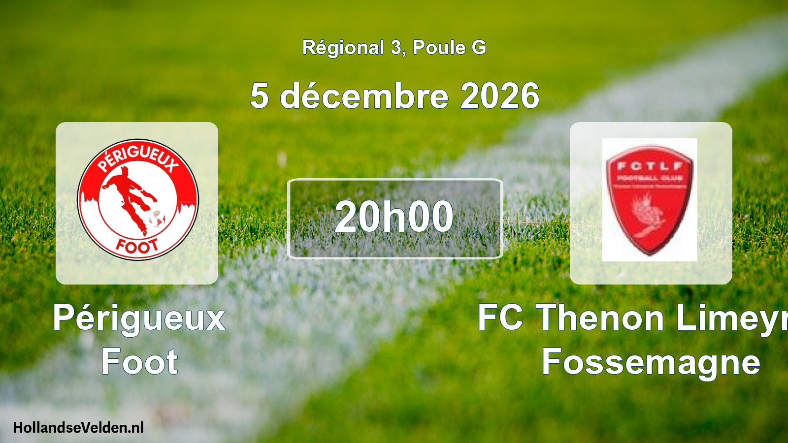 Match programmé: Périgueux Foot - FC Thenon Limeyrat Fossemagne (5 décembre 2026)