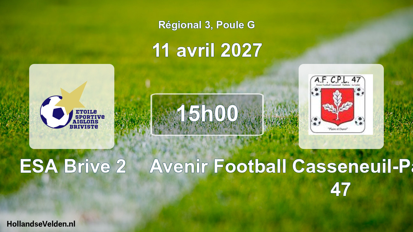 Scheduled Match: ESA Brive 2 - Avenir Football Casseneuil-Pailloles-Lédat 47 (11 April 2027)