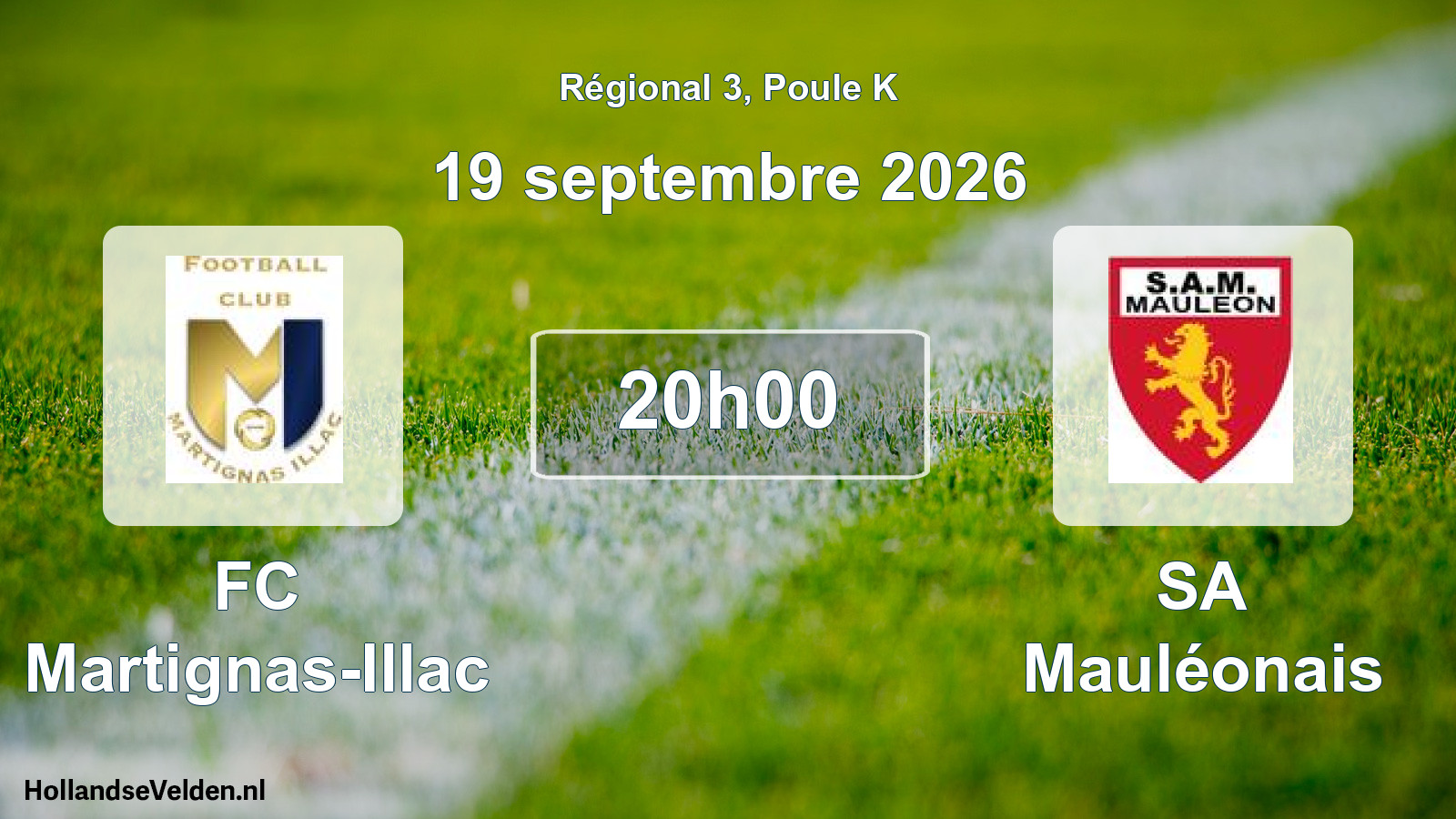 Match programmé: FC Martignas-Illac - SA Mauléonais (19 septembre 2026)