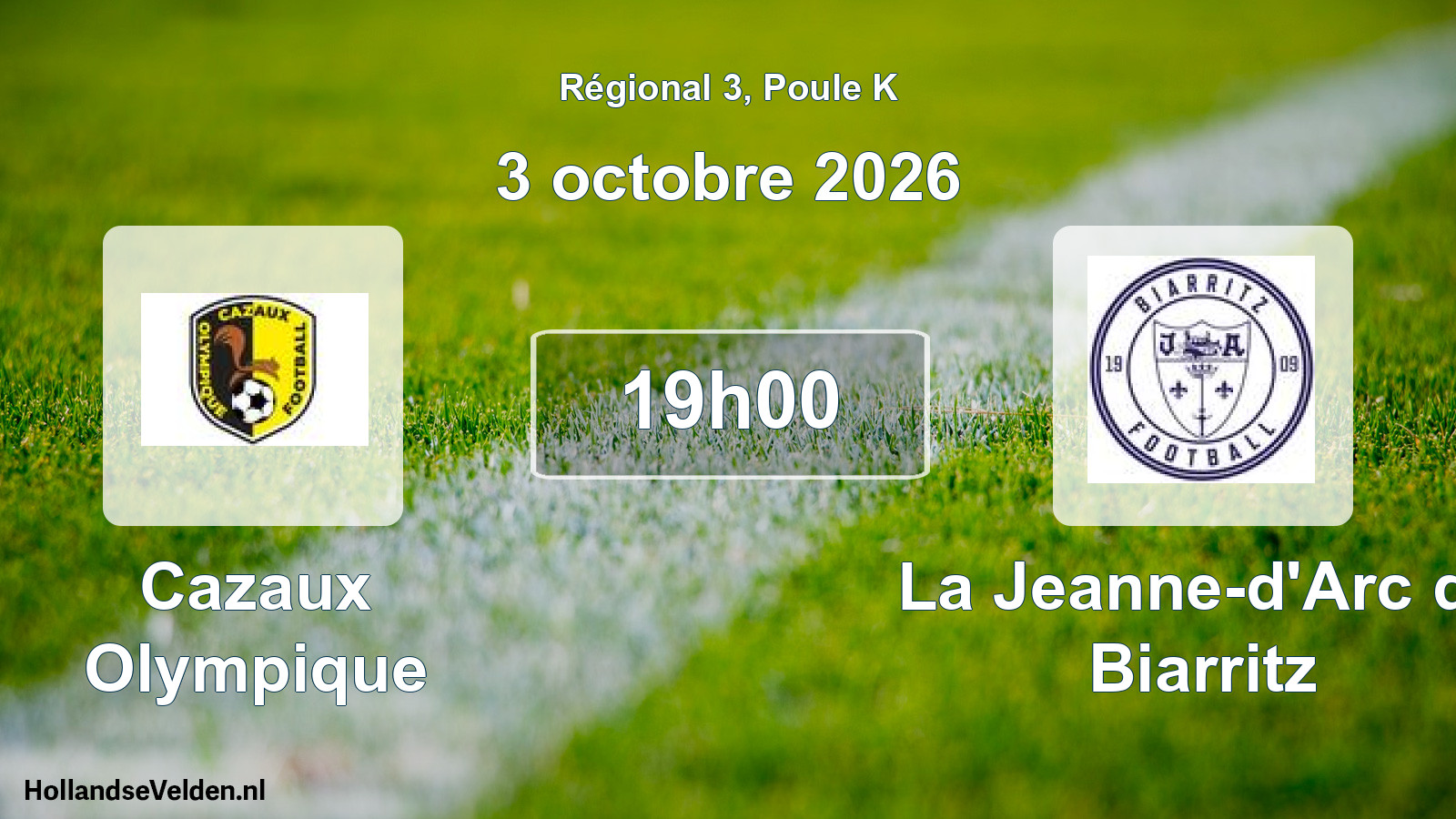 Scheduled Match: Cazaux Olympique - La Jeanne-d'Arc de Biarritz (3 October 2026)