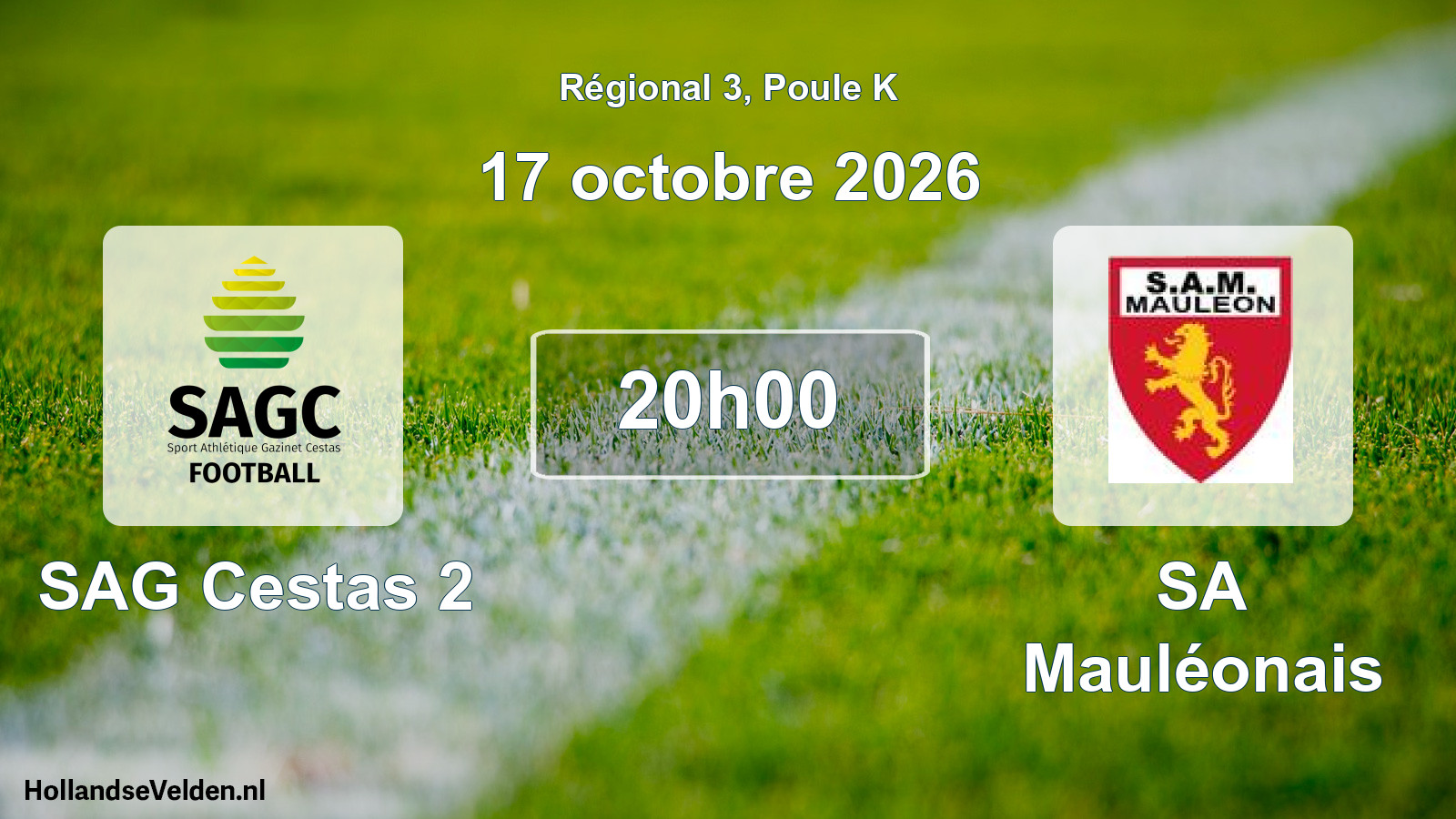 Scheduled Match: SAG Cestas 2 - SA Mauléonais (17 October 2026)