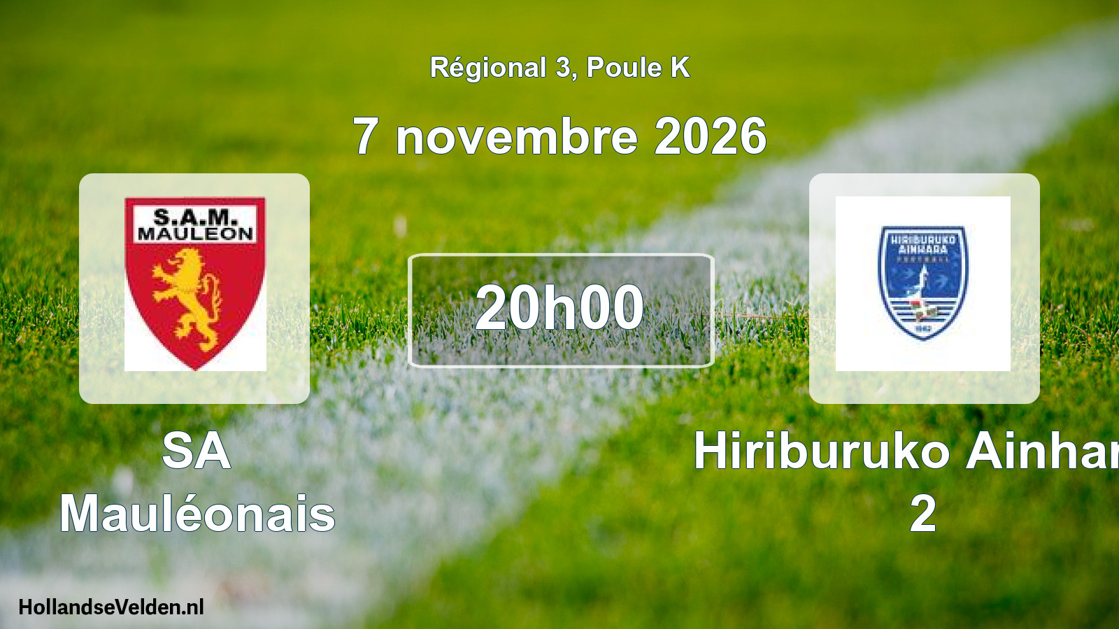 Match programmé: SA Mauléonais - Hiriburuko Ainhara 2 (7 novembre 2026)