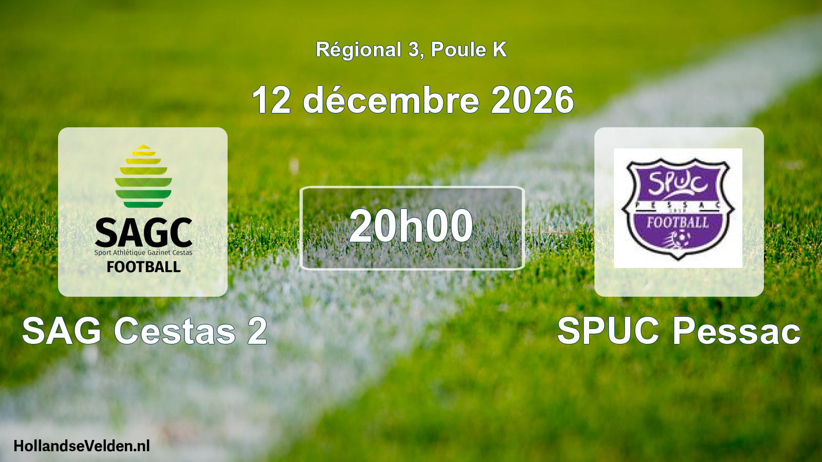 Scheduled Match: SAG Cestas 2 - SPUC Pessac (12 December 2026)