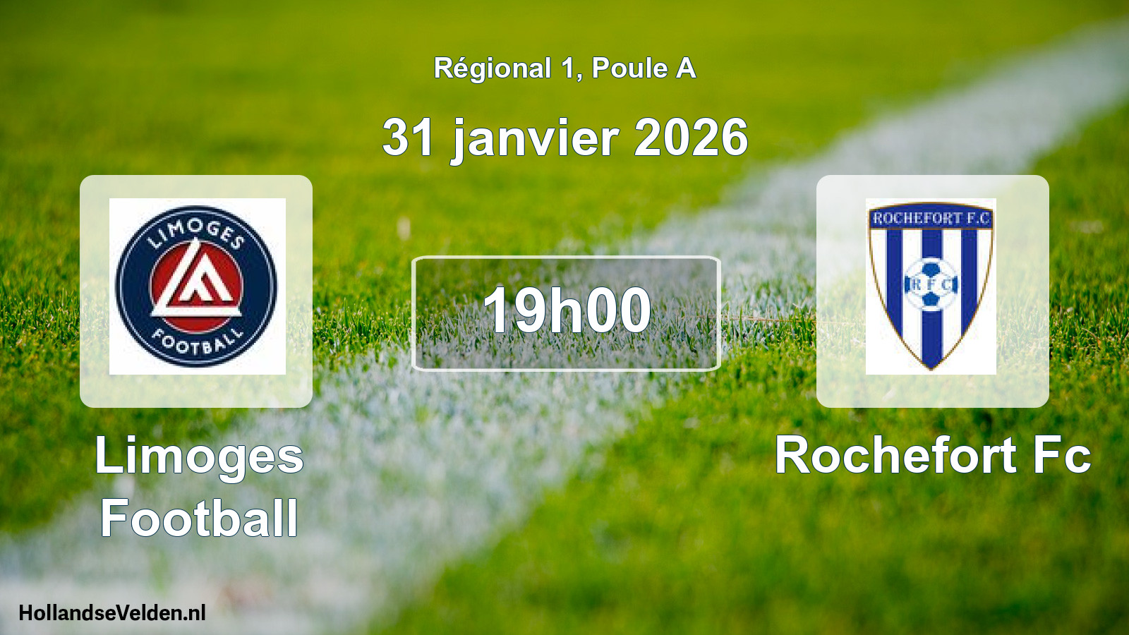 Scheduled Match: Limoges Football - Rochefort Fc (31 January 2026)