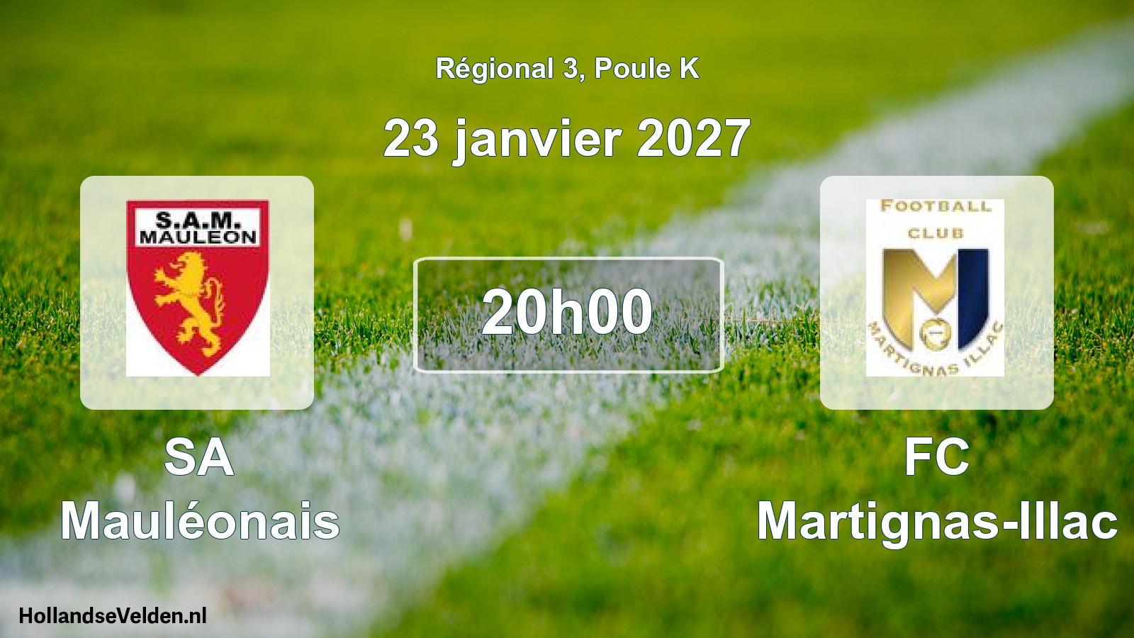 Match programmé: SA Mauléonais - FC Martignas-Illac (23 janvier 2027)
