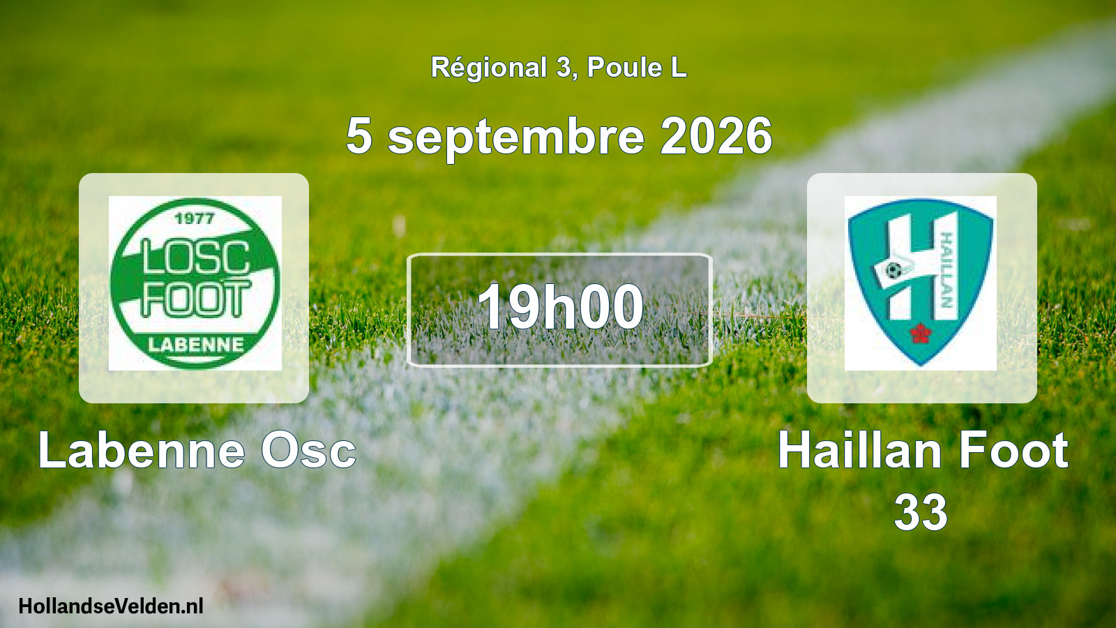 Scheduled Match: Labenne Osc - Haillan Foot 33 (5 September 2026)