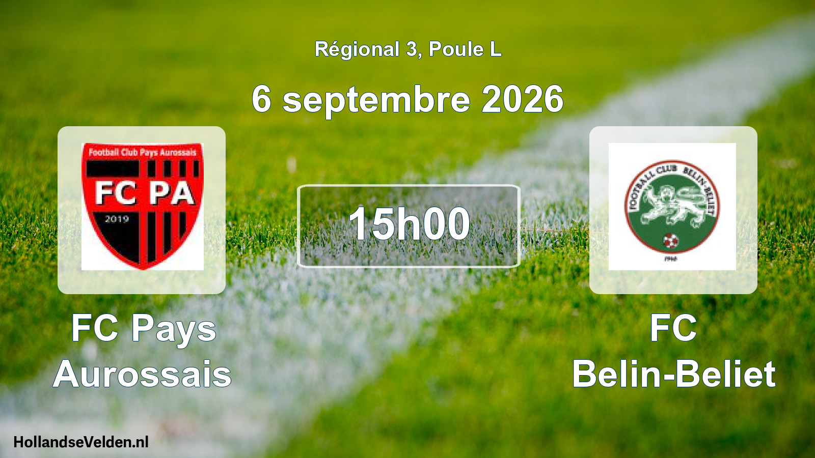 Scheduled Match: FC Pays Aurossais - FC Belin-Beliet (6 September 2026)