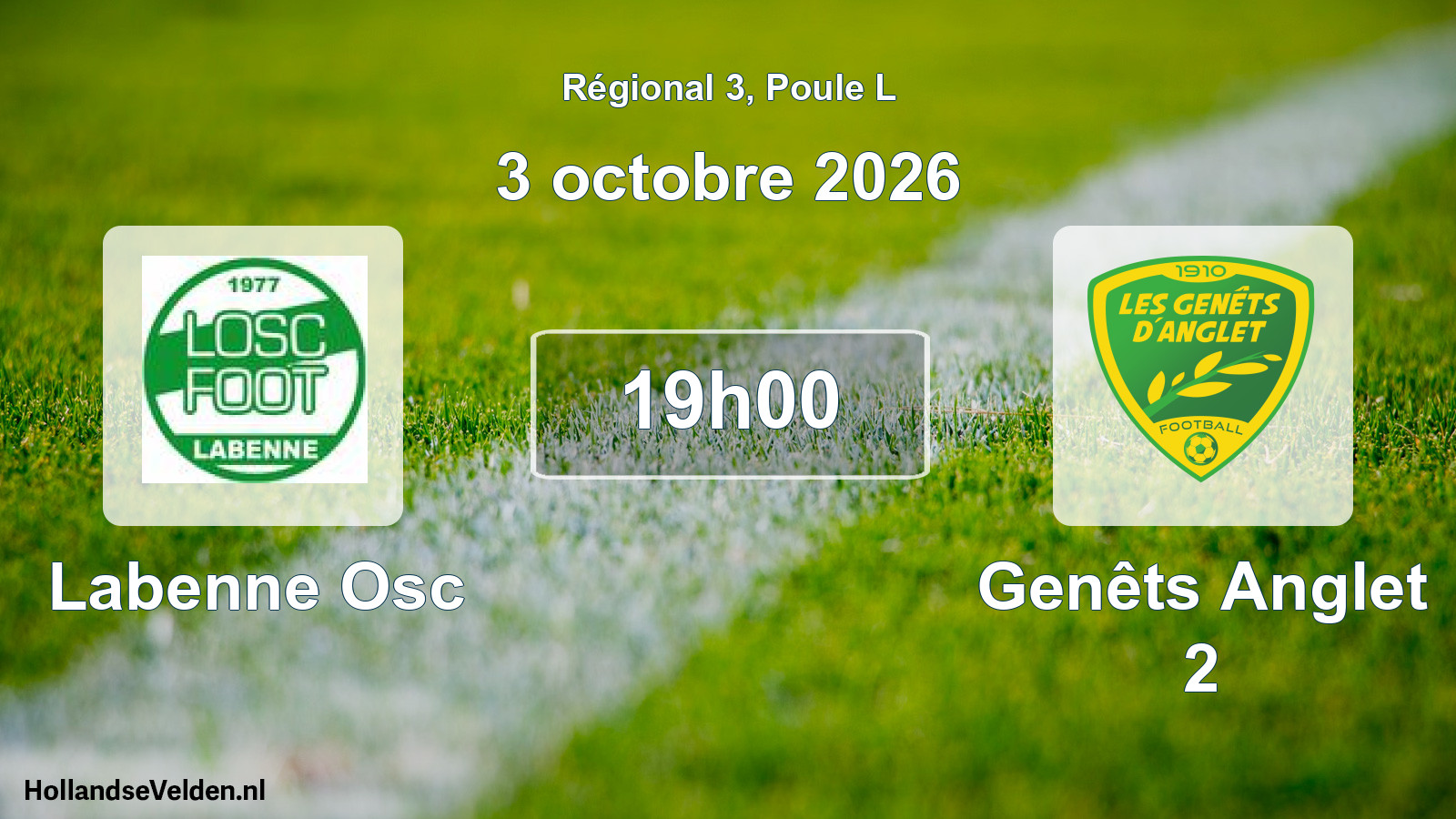 Scheduled Match: Labenne Osc - Genêts Anglet 2 (3 October 2026)