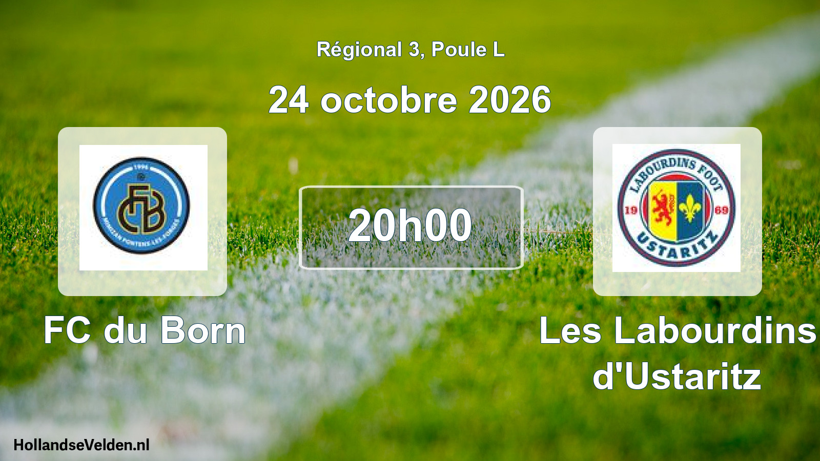 Match programmé: FC du Born - Les Labourdins d'Ustaritz (24 octobre 2026)