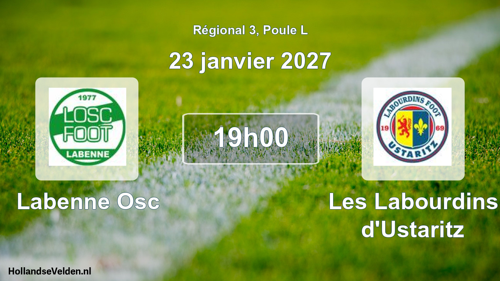 Geplande wedstrijd: Labenne Osc - Les Labourdins d'Ustaritz (23 januari 2027)