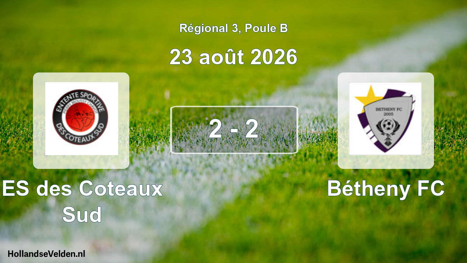 Scheduled Match: ES des Coteaux Sud - Bétheny FC (23 August 2026)