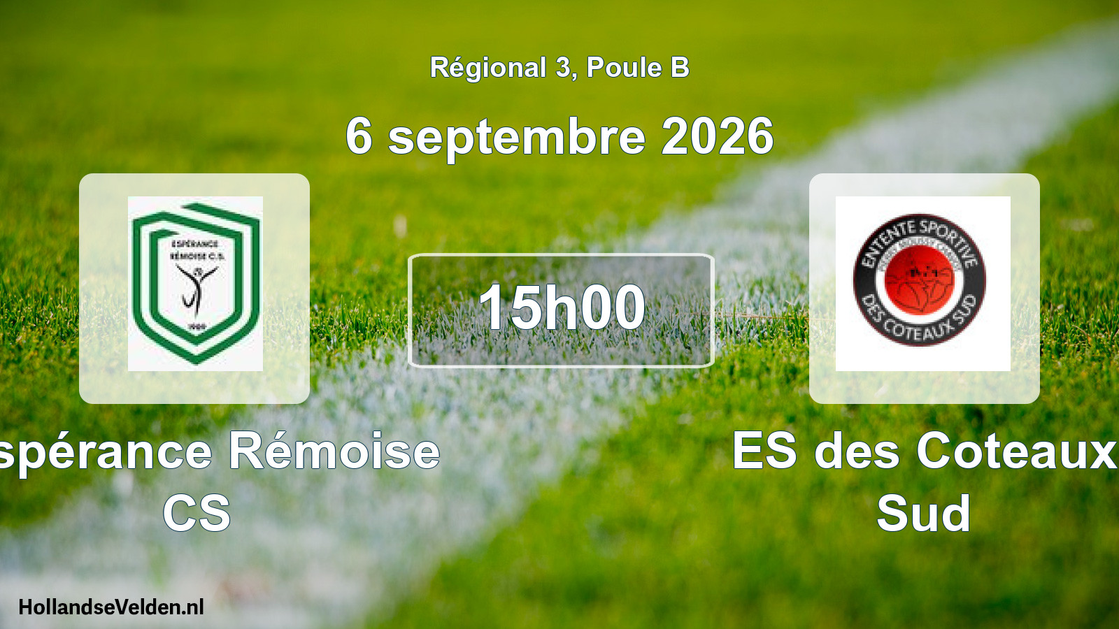 Scheduled Match: Espérance Rémoise CS - ES des Coteaux Sud (6 September 2026)