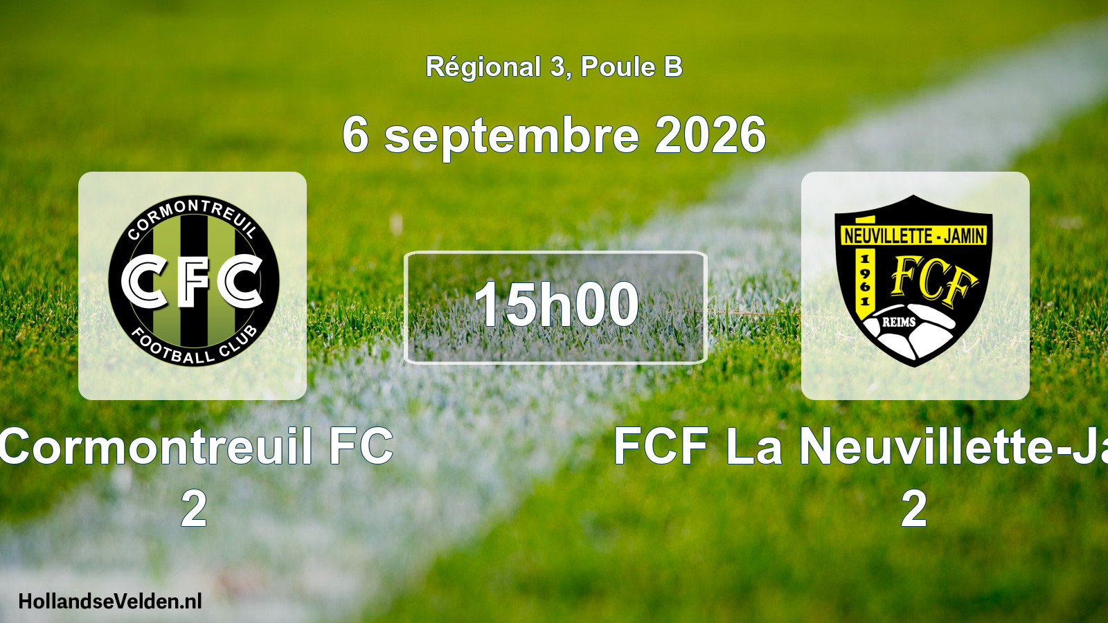 Scheduled Match: Cormontreuil FC 2 - FCF La Neuvillette-Jamin 2 (6 September 2026)