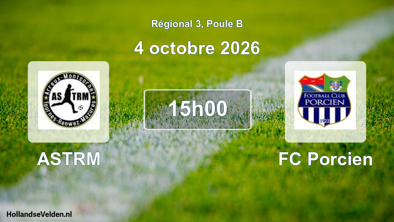 Scheduled Match: ASTRM - FC Porcien (4 October 2026)