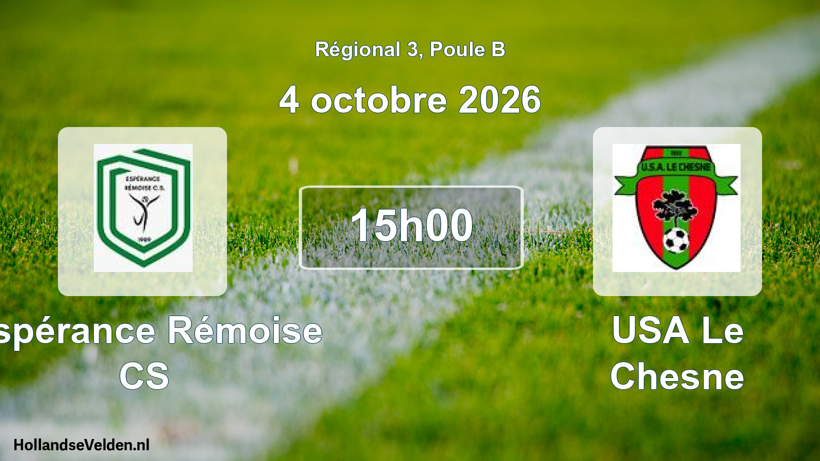 Scheduled Match: Espérance Rémoise CS - USA Le Chesne (4 October 2026)