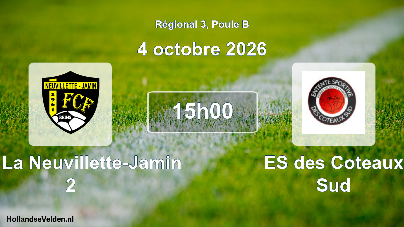 Scheduled Match: FCF La Neuvillette-Jamin 2 - ES des Coteaux Sud (4 October 2026)