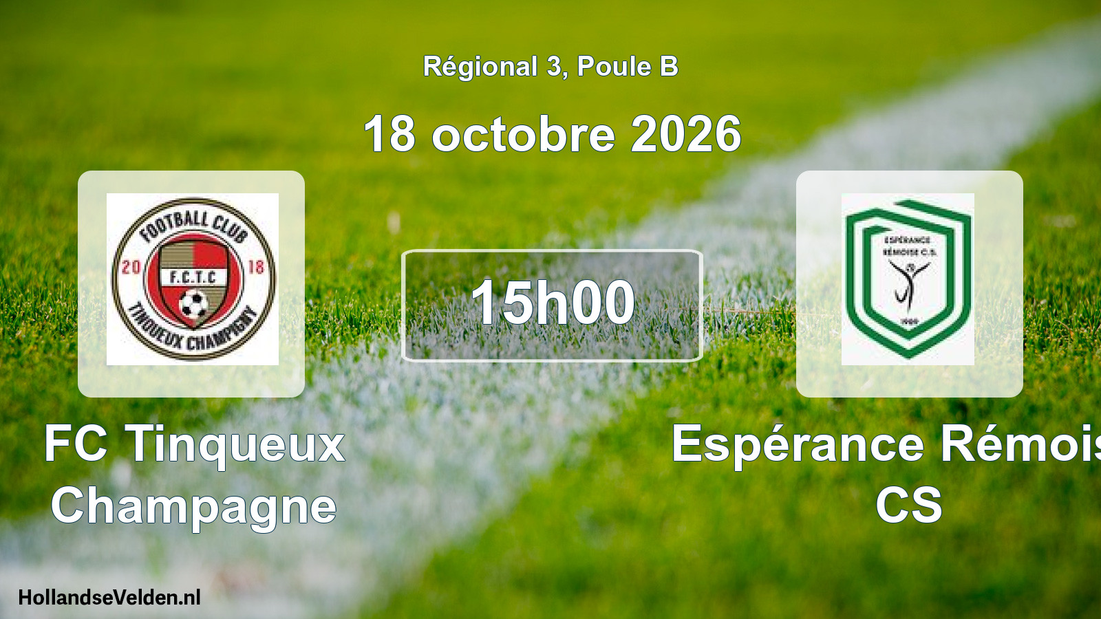 Scheduled Match: FC Tinqueux Champagne - Espérance Rémoise CS (18 October 2026)
