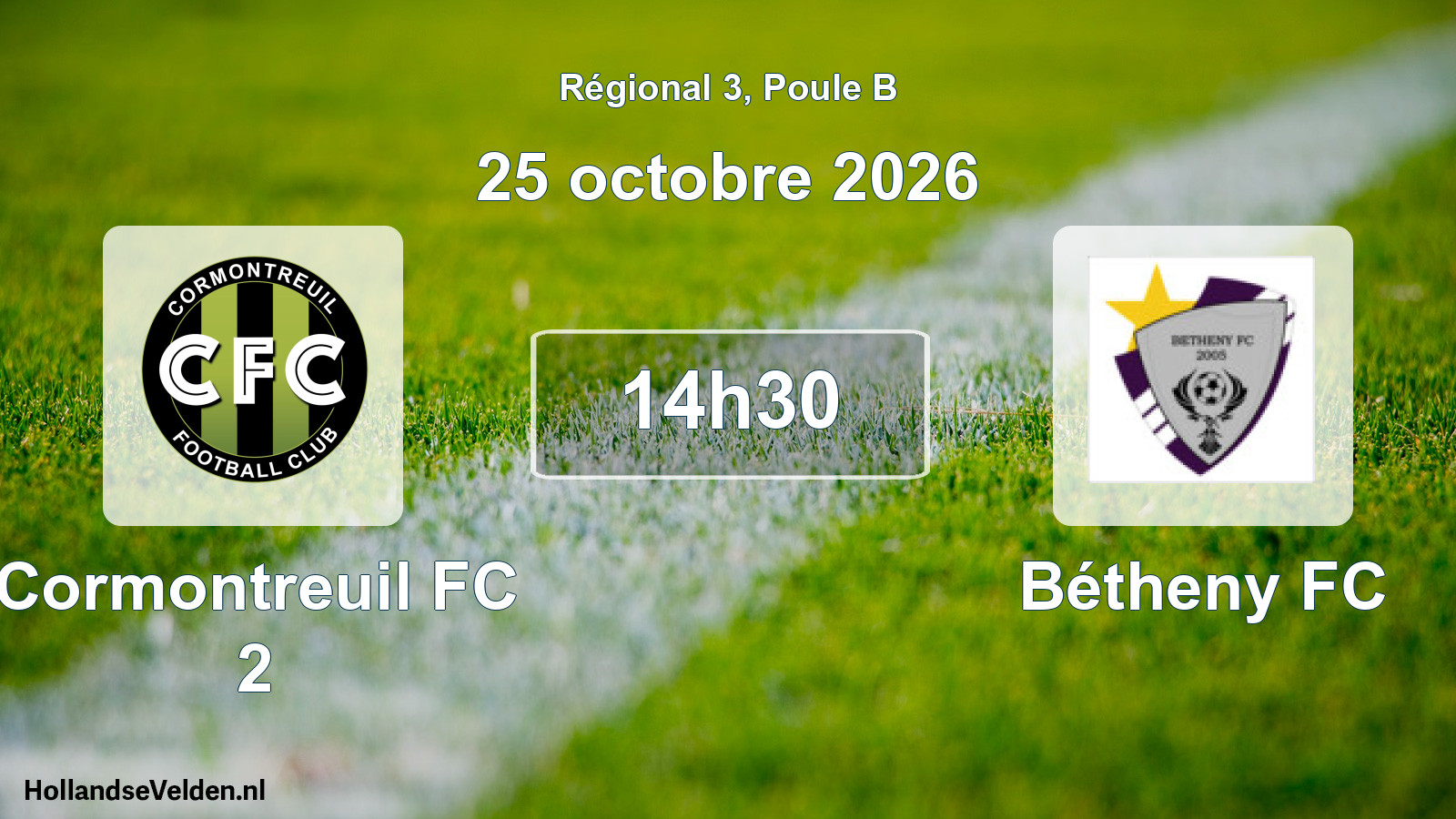 Scheduled Match: Cormontreuil FC 2 - Bétheny FC (25 October 2026)