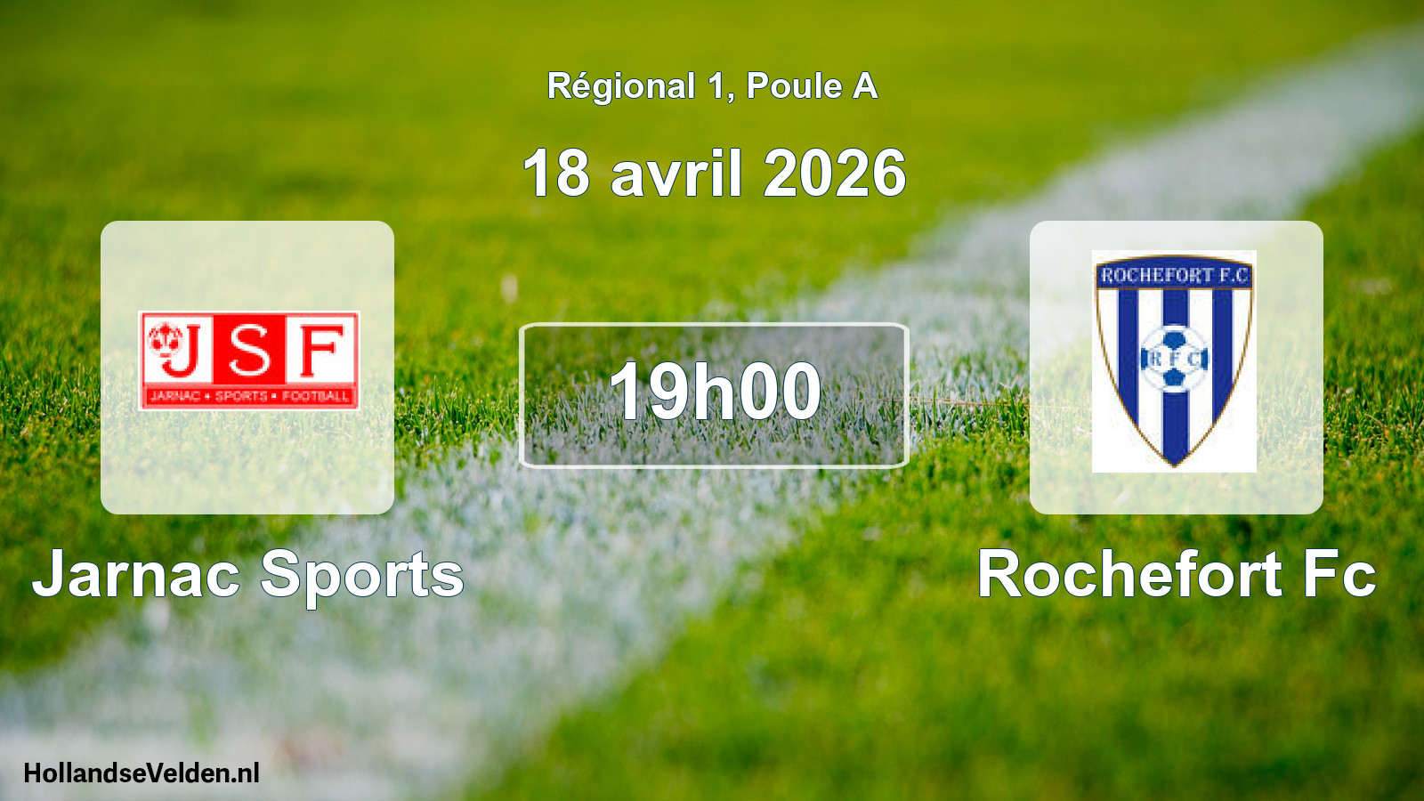 Geplande wedstrijd: Jarnac Sports - Rochefort Fc (18 april 2026)