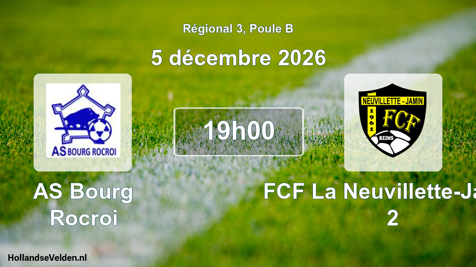 Scheduled Match: AS Bourg Rocroi - FCF La Neuvillette-Jamin 2 (5 December 2026)