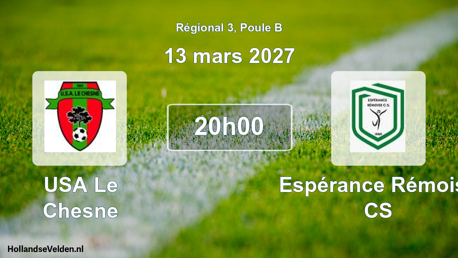 Match programmé: USA Le Chesne - Espérance Rémoise CS (13 mars 2027)
