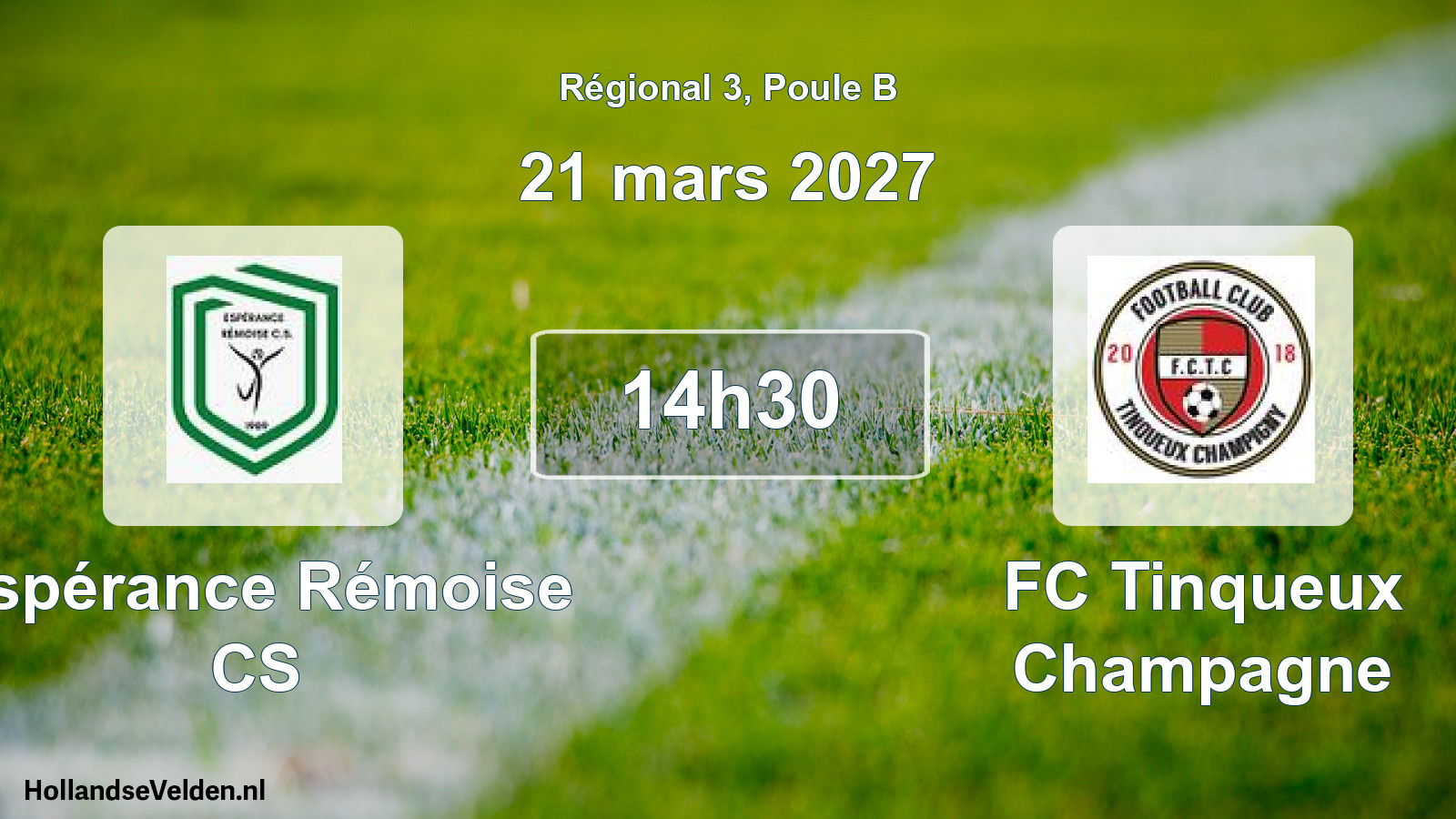 Match programmé: Espérance Rémoise CS - FC Tinqueux Champagne (21 mars 2027)