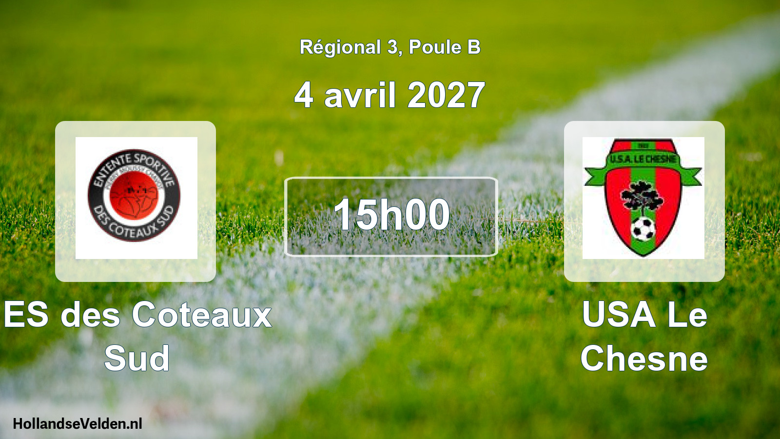 Match programmé: ES des Coteaux Sud - USA Le Chesne (4 avril 2027)