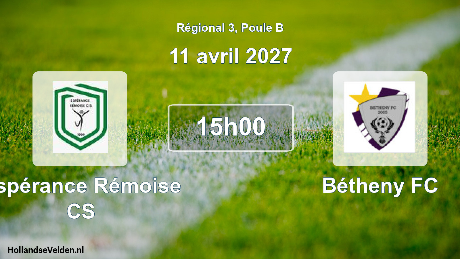 Match programmé: Espérance Rémoise CS - Bétheny FC (11 avril 2027)