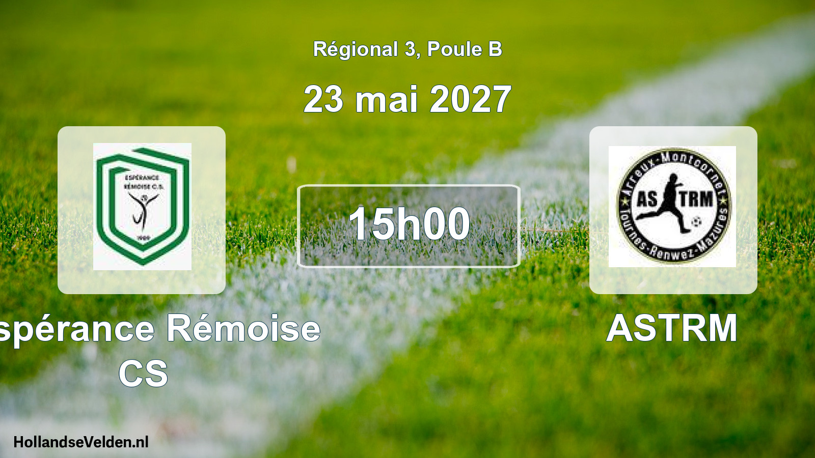 Match programmé: Espérance Rémoise CS - ASTRM (23 mai 2027)