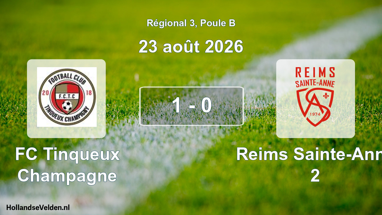 Scheduled Match: FC Tinqueux Champagne - Reims Sainte-Anne 2 (23 August 2026)