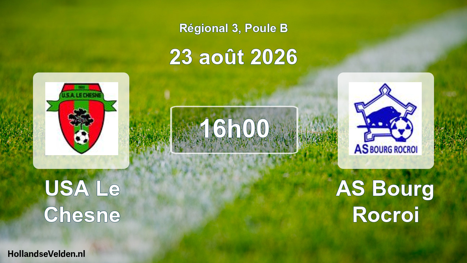 Scheduled Match: USA Le Chesne - AS Bourg Rocroi (23 August 2026)