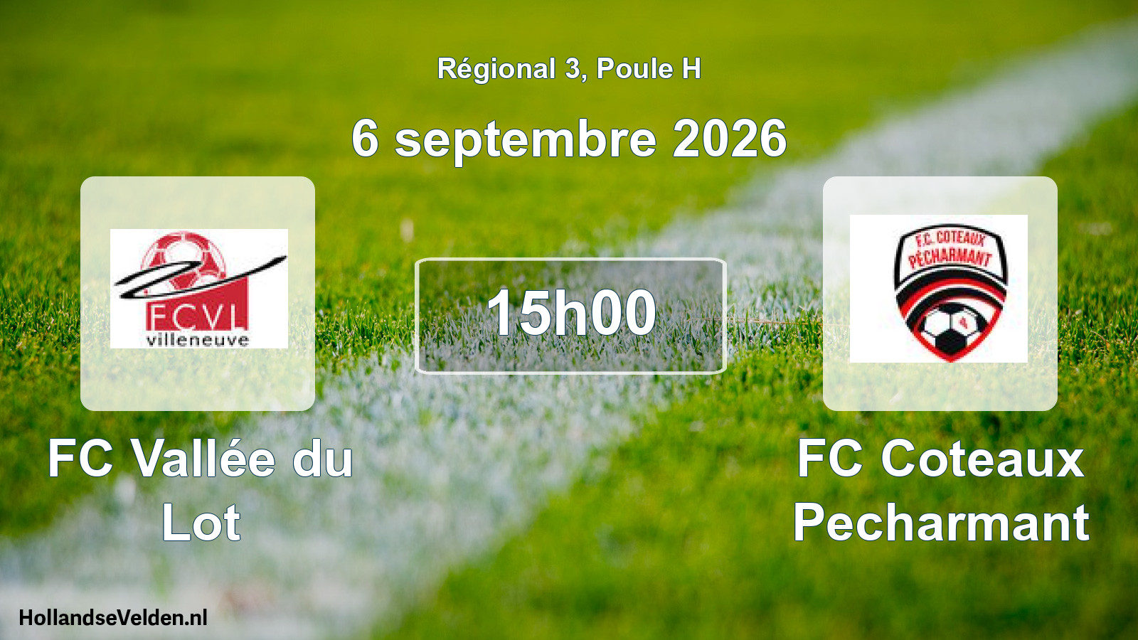 Scheduled Match: FC Vallée du Lot - FC Coteaux Pecharmant (6 September 2026)