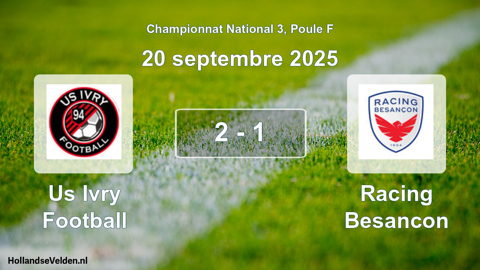 Gespeelde wedstrijd: Us Ivry Football - Racing Besancon 2 - 1 (20 septembre 2025)