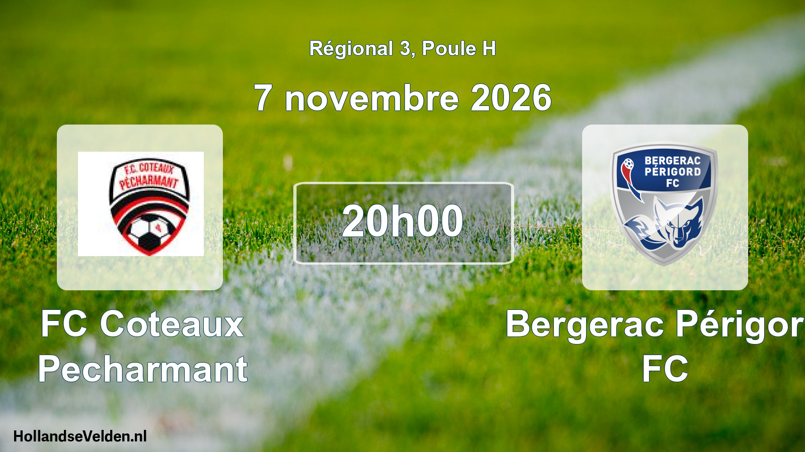 Scheduled Match: FC Coteaux Pecharmant - Bergerac Périgord FC (7 November 2026)