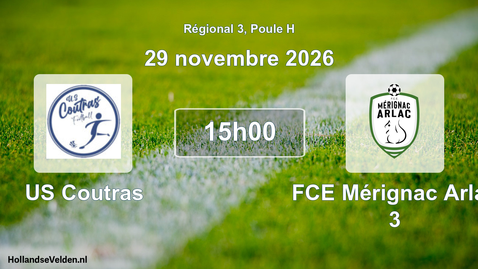 Scheduled Match: US Coutras - FCE Mérignac Arlac 3 (29 November 2026)