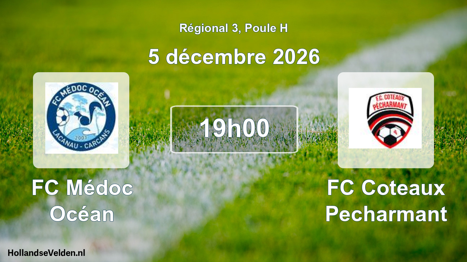 Match programmé: FC Médoc Océan - FC Coteaux Pecharmant (5 décembre 2026)