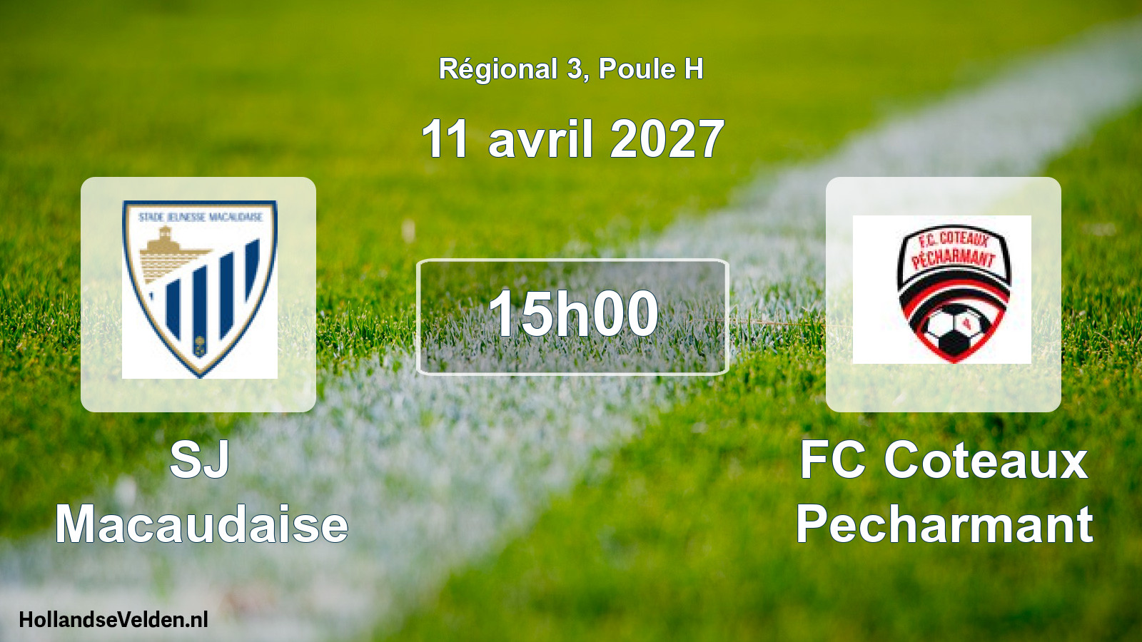 Match programmé: SJ Macaudaise - FC Coteaux Pecharmant (11 avril 2027)