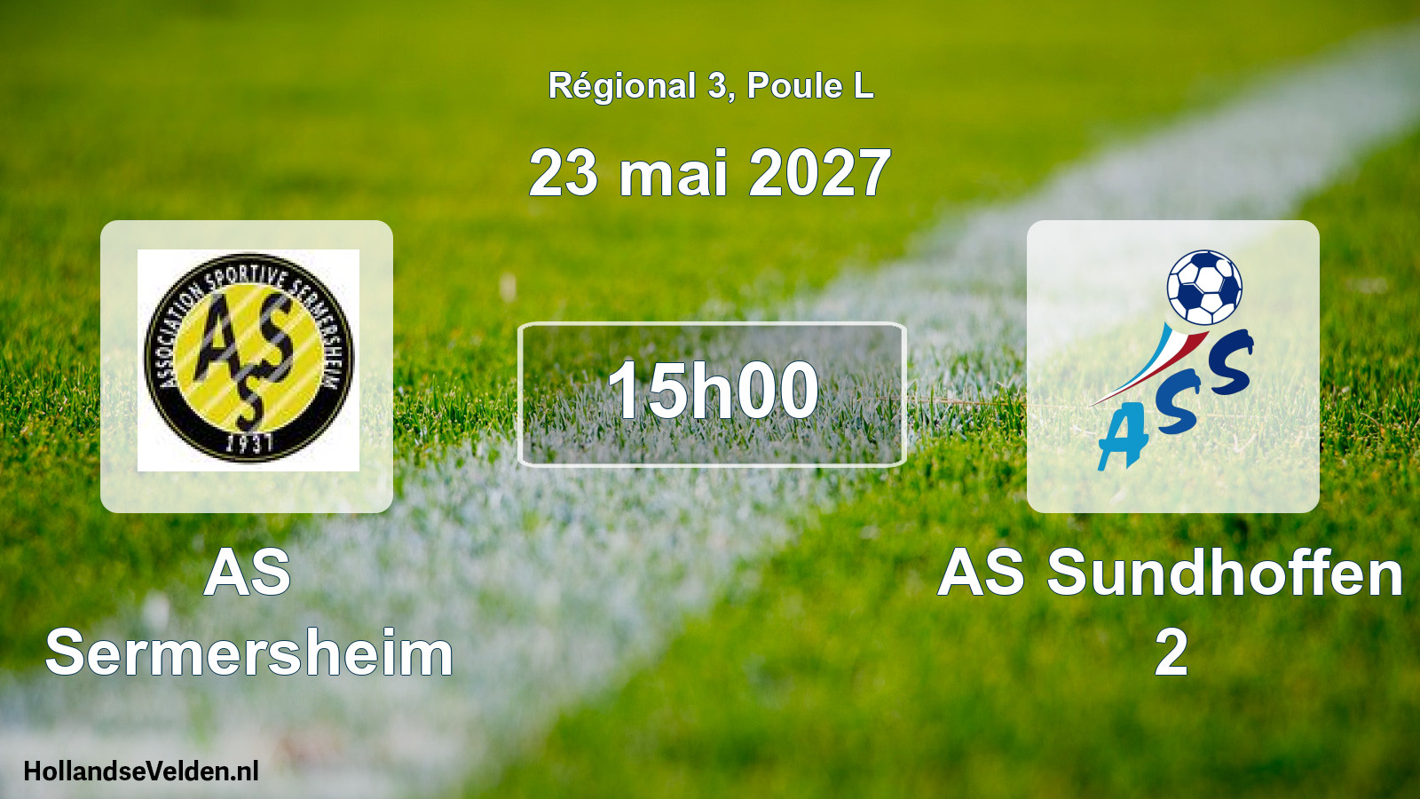 Match programmé: AS Sermersheim - AS Sundhoffen 2 (23 mai 2027)