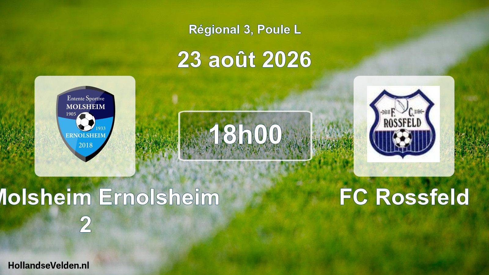 Scheduled Match: ES Molsheim Ernolsheim 2 - FC Rossfeld (23 August 2026)
