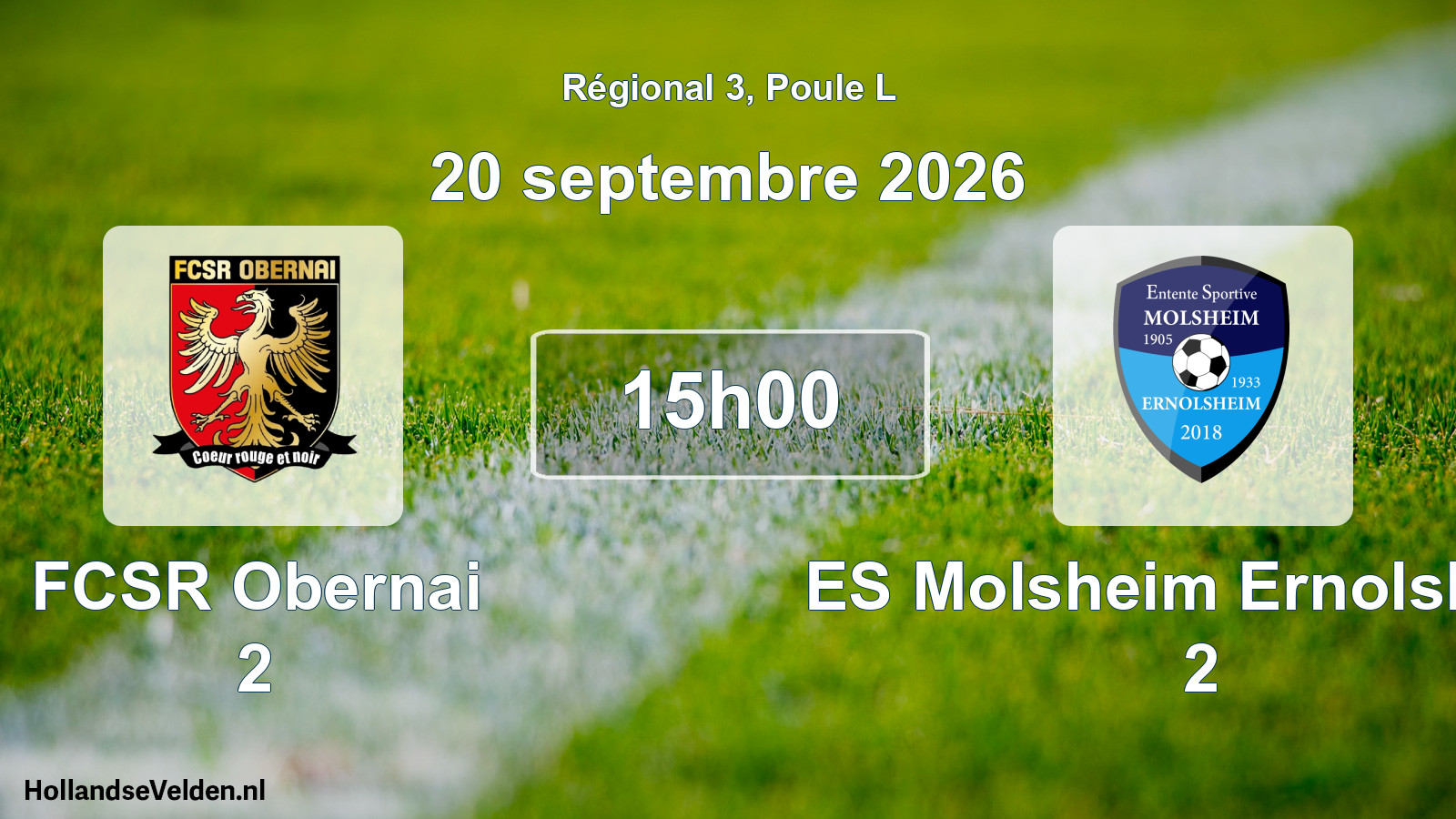 Scheduled Match: FCSR Obernai 2 - ES Molsheim Ernolsheim 2 (20 September 2026)