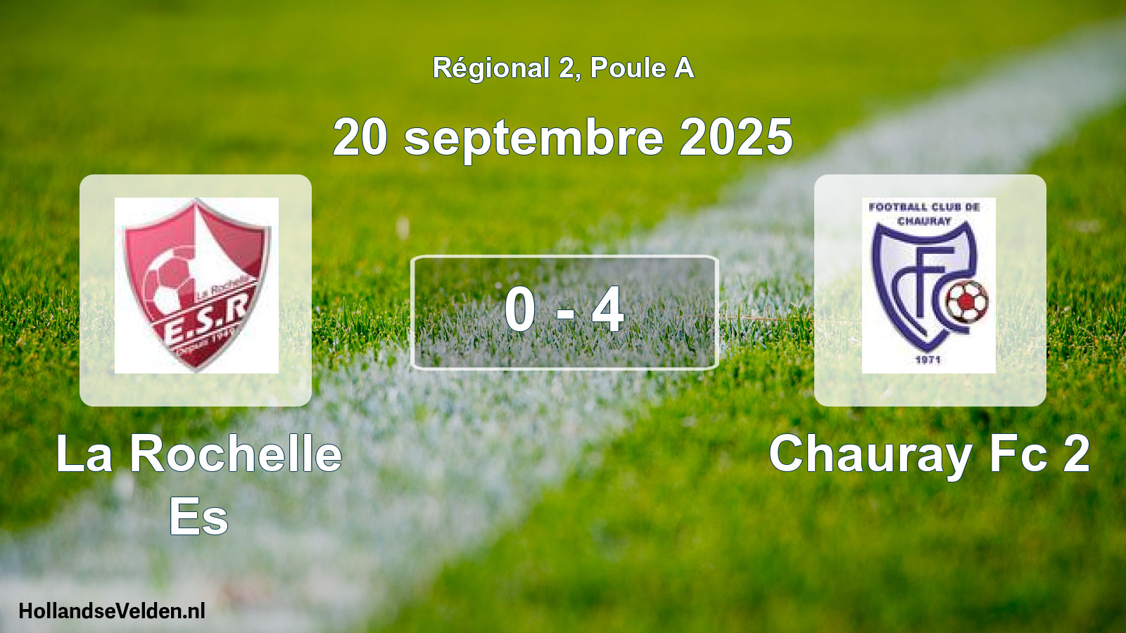 Gespeelde wedstrijd: La Rochelle Es - Chauray Fc 2 0 - 4 (20 septembre 2025)
