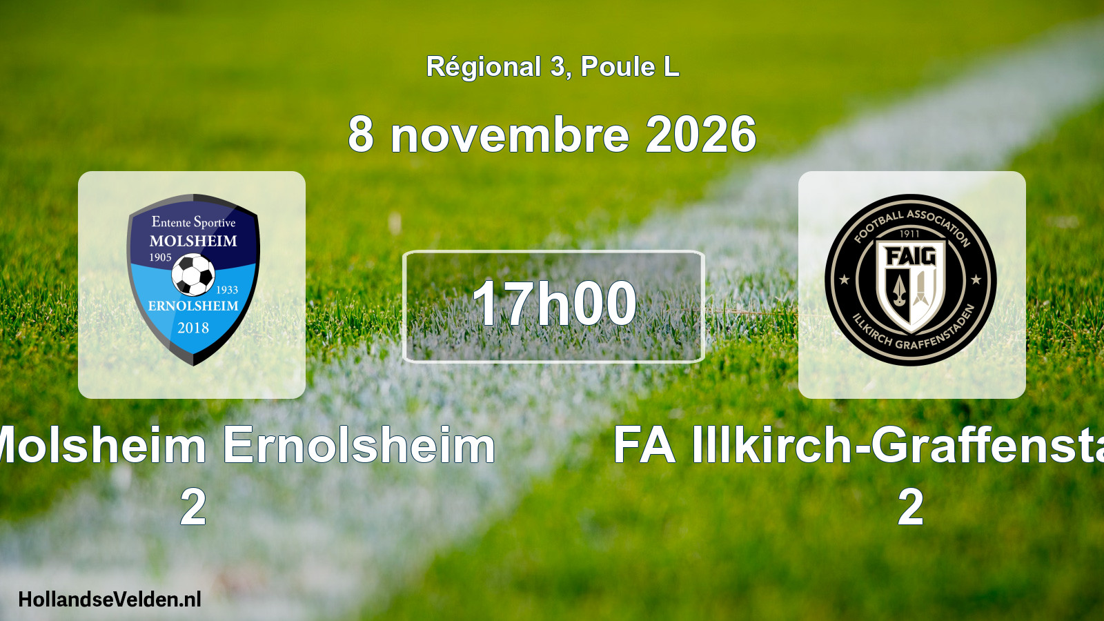 Scheduled Match: ES Molsheim Ernolsheim 2 - FA Illkirch-Graffenstaden 2 (8 November 2026)