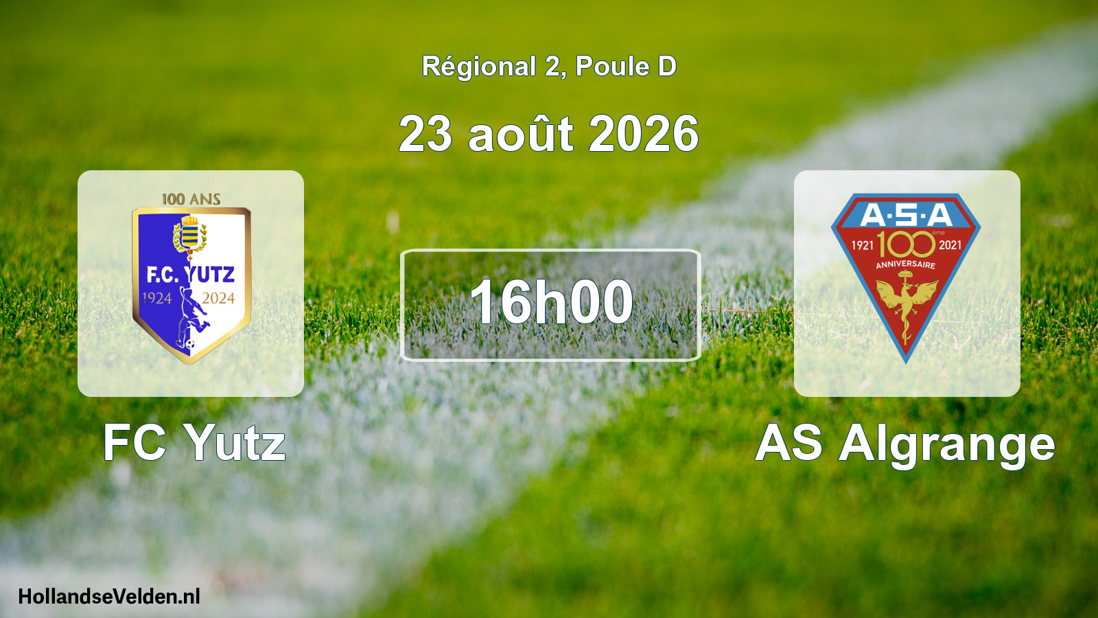 Scheduled Match: FC Yutz - AS Algrange (23 August 2026)