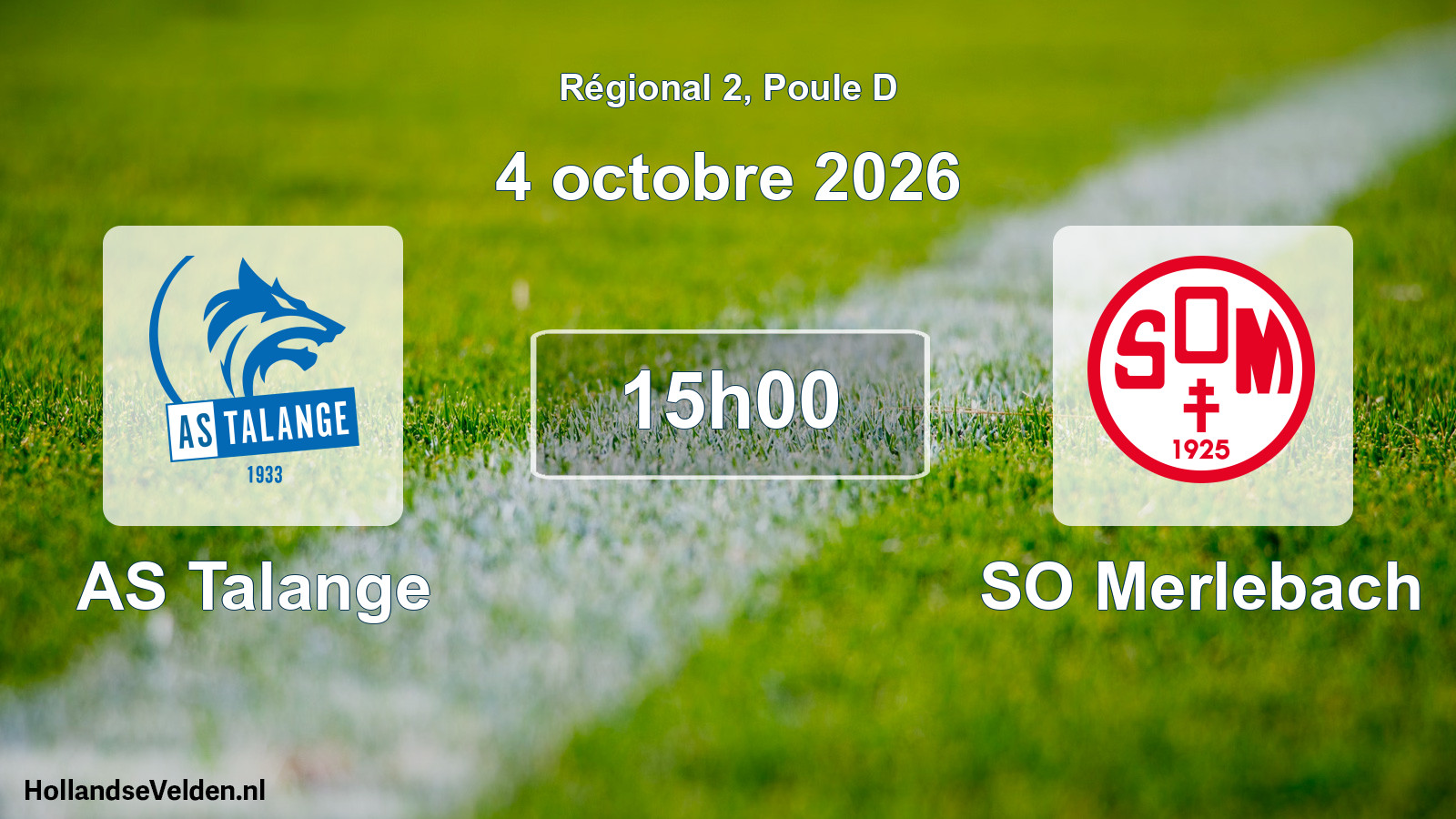 Match programmé: AS Talange - SO Merlebach (4 octobre 2026)