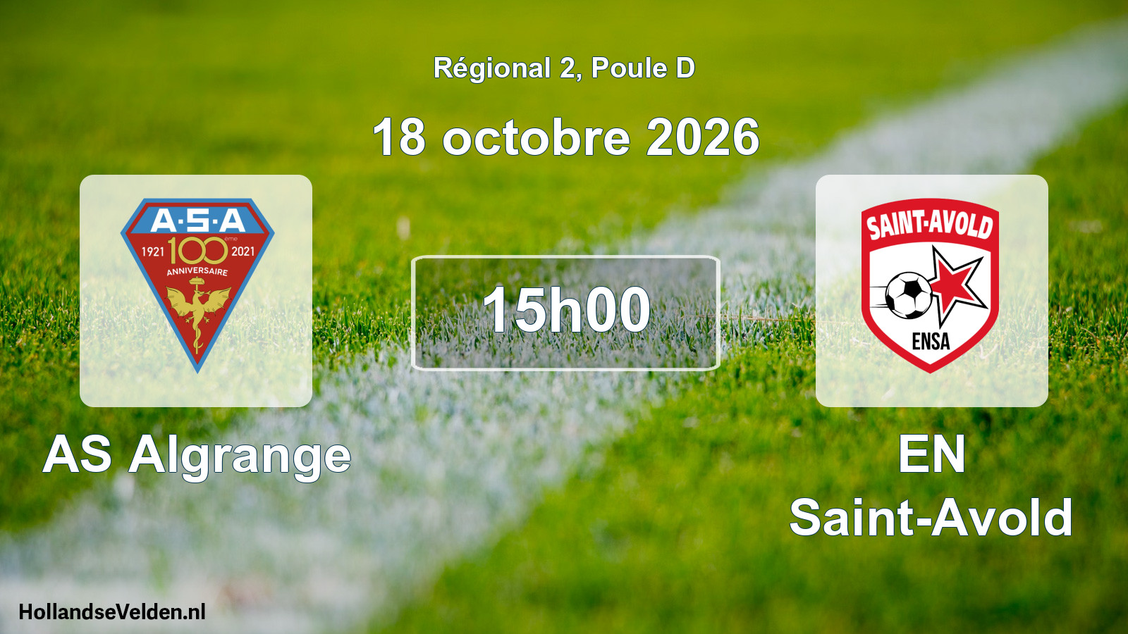 Match programmé: AS Algrange - EN Saint-Avold (18 octobre 2026)
