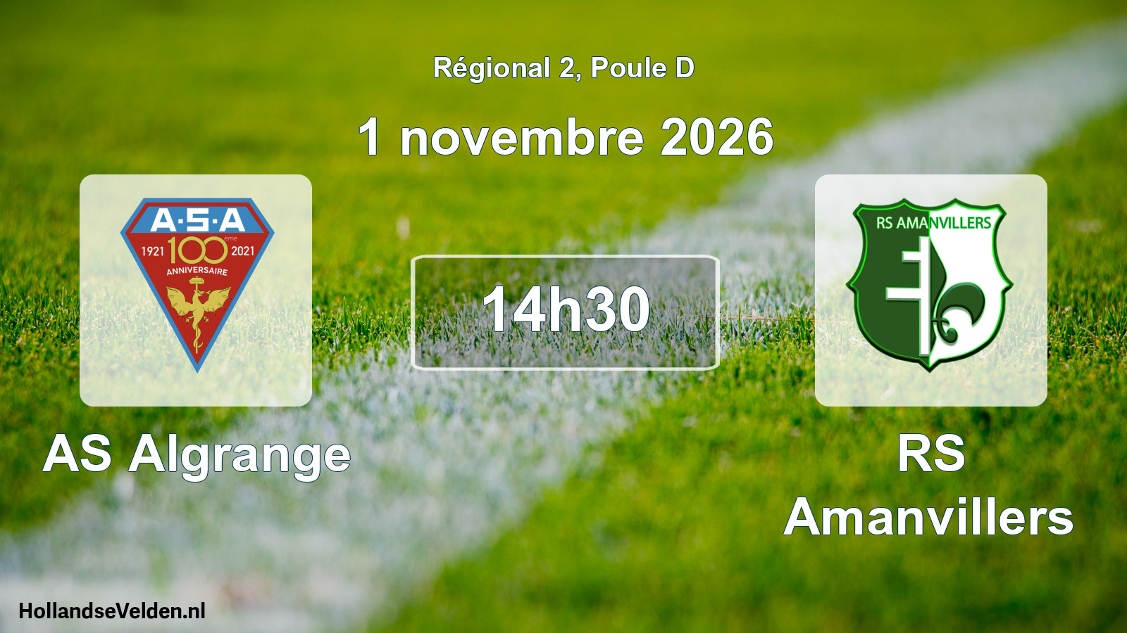 Match programmé: AS Algrange - RS Amanvillers (1 novembre 2026)